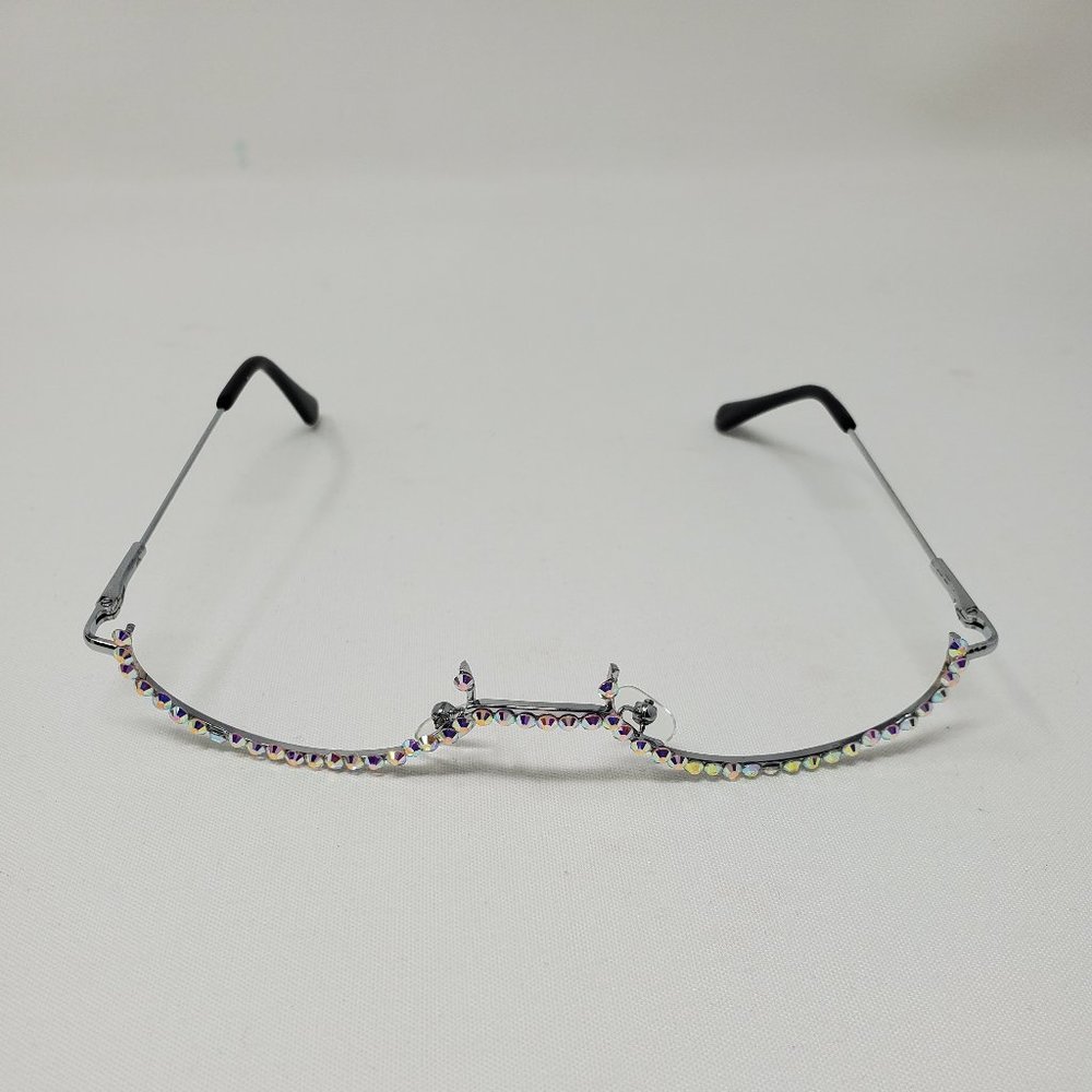 Rhinestone Eyeglasses, Silver Frames